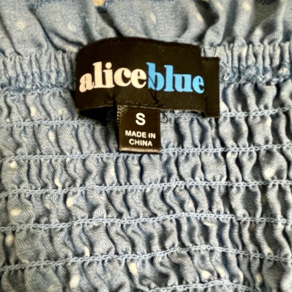 Cotton Blue Peasant Blouse - Picture 2 of 5